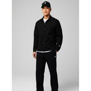 Fabletics Men’s Stretch Snap Shirt Jacket – Size M‎ – Black Athleisure Style 🖤